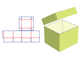 Tin cover + bottom without lid carton