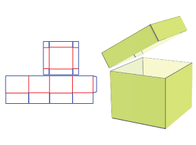 Tin cover + bottom without lid carton