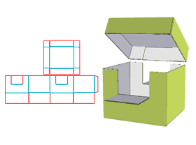 Tin cover + bottom without lid carton