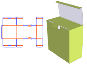 Double-in-button tube box with lock, two compartments