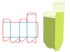 Sticky bottom tube box, color box, paper corrugated paper box, packaging structure design, packaging