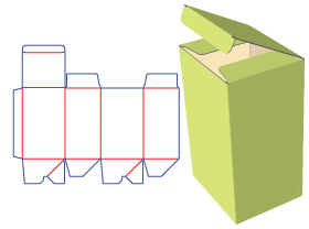 Sticky bottom tube box, color box, paper corrugated paper box, packaging structure design, packaging