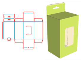 Up and down intubation box, hook box, aircraft hole hanging, color box, paper corrugated paper pit t