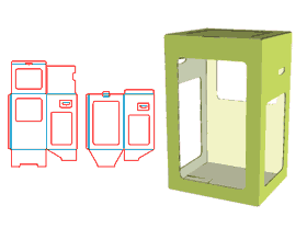 Double barge tube box, window design, cover socket bottom self-locking tube box, top latch better pr