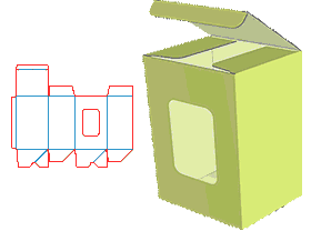 Sticky bottom tube box, open window paste pvc/pet, visible internal products, color box, paper corru