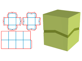 Paper-covered cover, opposite open cover, cover and bottom asymmetry, manual box, sky box / ground b