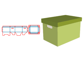 Tin cover + bottom without lid carton