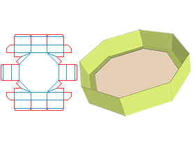 octagon type packaging box/abnormal packaging design|Tray tray | tray structure |  shaped structure 