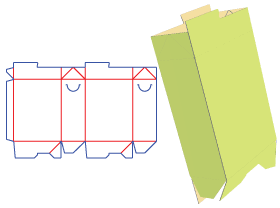 Adhesive bottom tube box, color box, paper-mounted corrugated pit tray, covered as connected folding