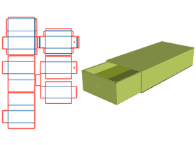 Drawer Type Boutique Box,V-Groove