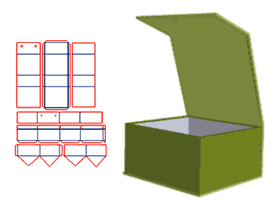 Foldable book-style premium box, half-formed, four