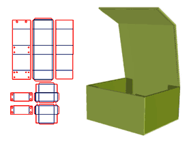 Foldable book-shaped boutique box, V-groove formin