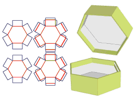 Hexagon Tiandi cover Gift Box，handbox, sky box /ground box / bottom box, cardboard box, gift box, ha