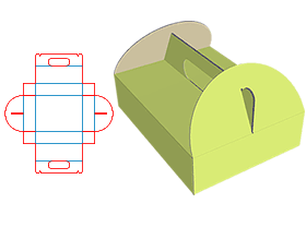 Handbag box, food packaging box, cake packaging structure design