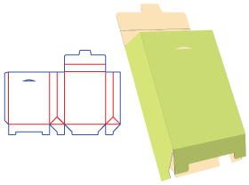 Lock bottom tube box, top roof structure design, color box, paper corrugated paper tray, packaging s