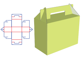 Handbag box, food packaging box, cake packaging structure design