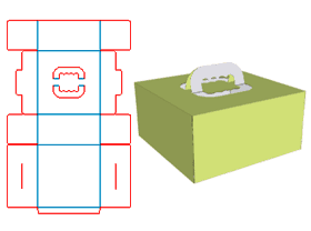 Cake box, cake box structure design, double-socket cake box, hand-lift cake box, top-facing hand-to-