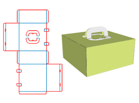 Cake box, cake box structure design, double-socket cake box, hand-lift cake box, top-facing hand-to-