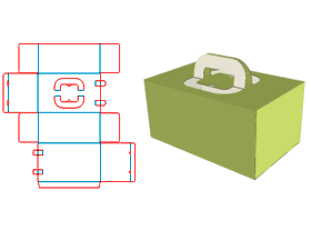 Cake box, cake box structure design, double-socket cake box, hand-lift cake box, top-facing hand-to-