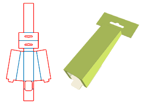 Brush packaging, suspension packaging structure, open packaging, shaped box structure