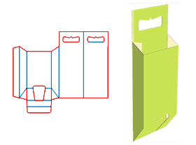 Brush packaging, suspension packaging structure, open packaging, shaped box structure