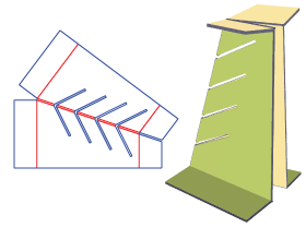 four slot inside card|packaging box inside card|display stander