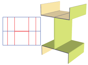 H type inside card|H beam partion with wings|packaging box inside card