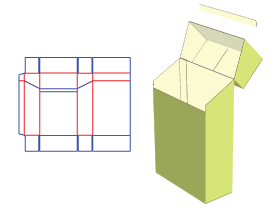 Flip box, tube box extension box type, easy to unwrap packaging, destructive packaging, non-reusable