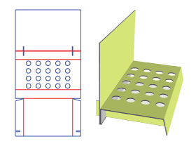 Lighters, chewing gum, small objects, paper display racks, paper shelves, PDQ, paper stacks, paper c