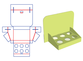 Six-block display box, display box packaging design, trinket packaging design, shaped structure, pal