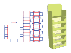 Closet Type display stand,corrugated display stand, paper display stand, paper shelf, PDQ, paper sta