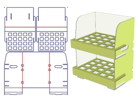 Lighters, chewing gum, small objects, paper display racks, paper shelves, PDQ, paper stacks, paper c