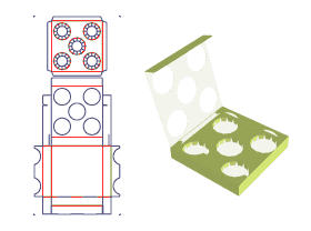 Five-grid flip box, display box packaging design, open paper tray, toy packaging, cosmetics packagin