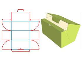 Express box design, self-locking tray box, tray tray, flip box