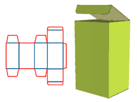 Double-in-button tube box