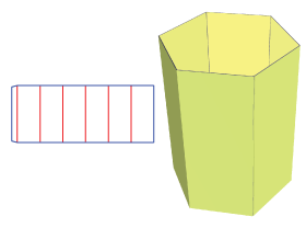 Positive hexagonal case, combined tray, envelope, edge