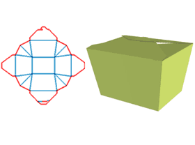 Keystone flip box, shaped structure flip box, shaped structure, cardboard box, corrugated box, card-